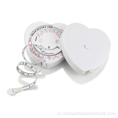 Calculadora de IMC 150 cm formato de coração fita métrica corporal